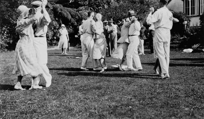 Dancing in the garden, 1930s