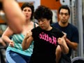 Gym activities: cardio kickbox class, 2009