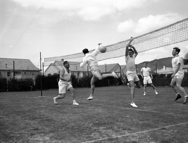 Volleyball demonstration, 1949