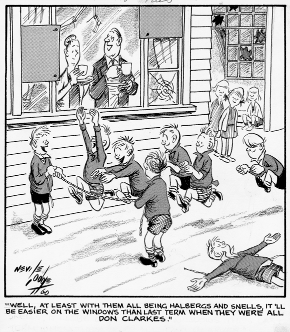 Cartoon about Olympic runners, 1960