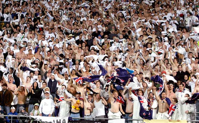 Fans at the All Whites versus Bahrain game, 2009