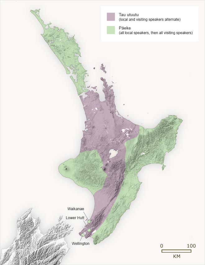 He mahere whenua e whakaatu ana i te kawa o te whaikōrero