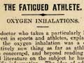 Oxygen inhalation by sportspeople, 1909