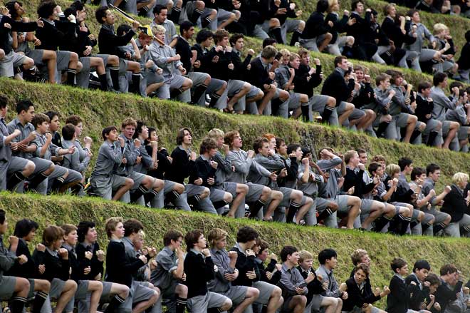 A supporting haka