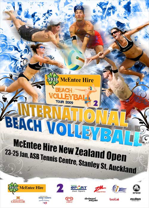 Poster for New Zealand Open beach volleyball