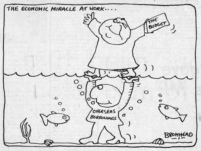 Peter Bromhead on Muldoon's economic miracle, 1978 – Cartooning – Te ...