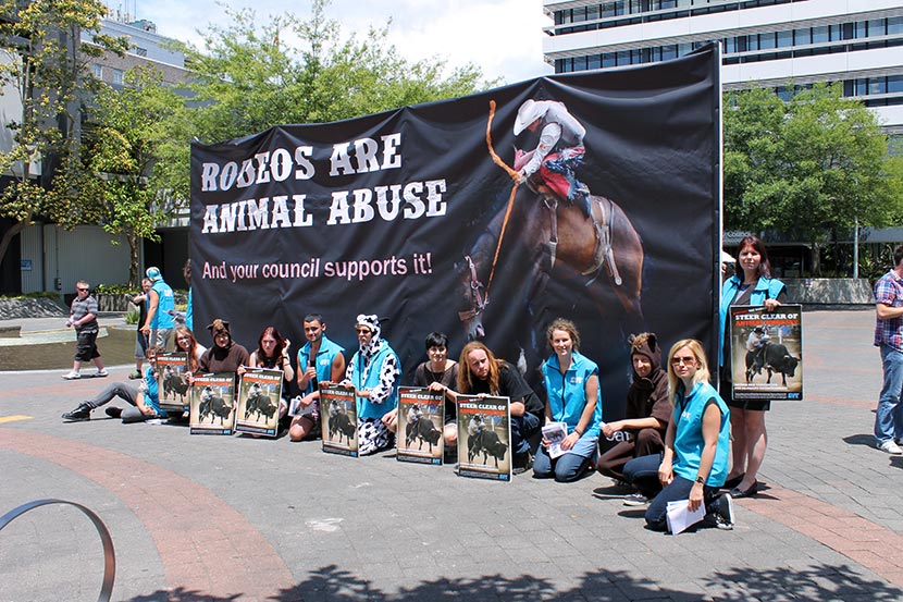 Protest against rodeos 