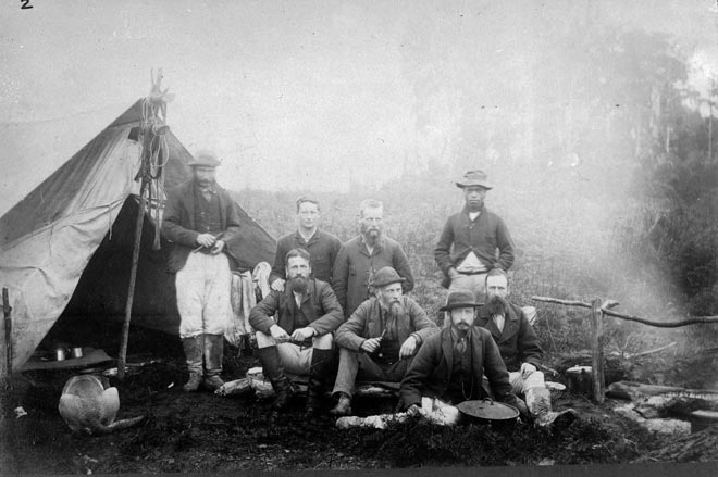 S. Percy Smith and survey party, 1886