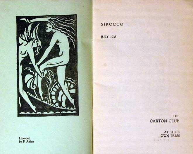 Caxton Club: Sirocco, 1933