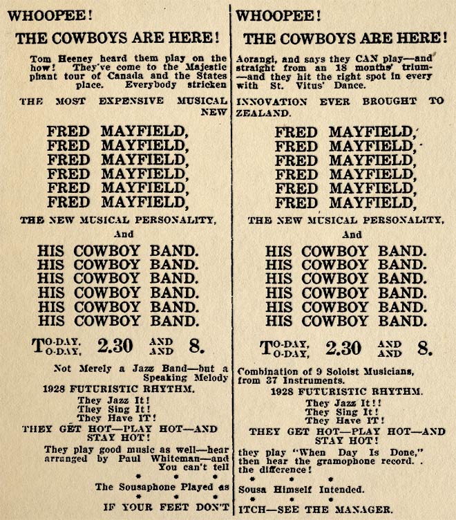 Fred Mayfield and his Cowboy Band, 1928