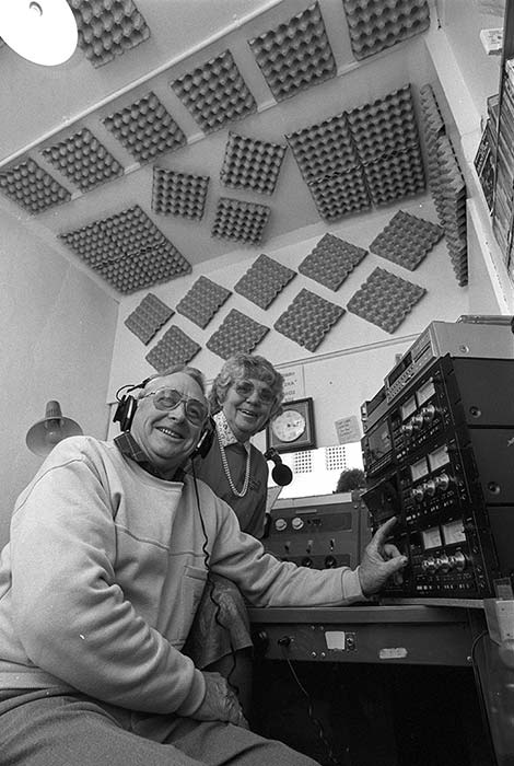 Ash Bell and Shirley Comeskey at Print Disabled Radio, 1990