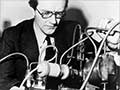 Maurice Wilkins with X-ray crystallographic equipment