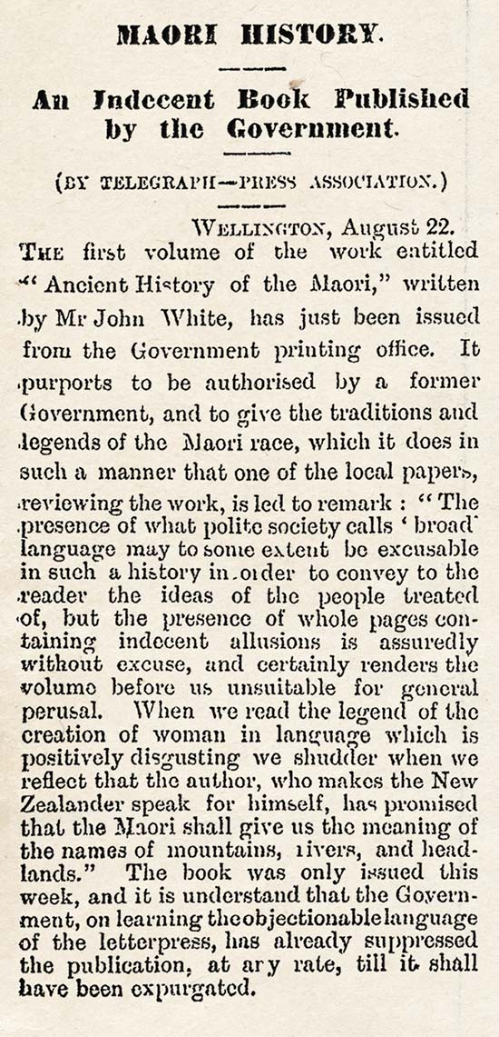 'Indecent' government publication, 1887