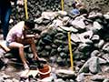 Archaeologists working on Chinese huts at Cromwell, around 1980