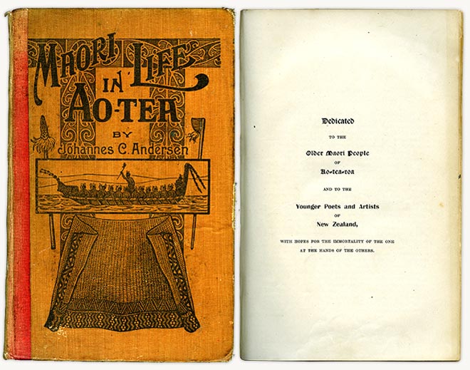 Cover and dedication page of Maori Life in Ao-tea