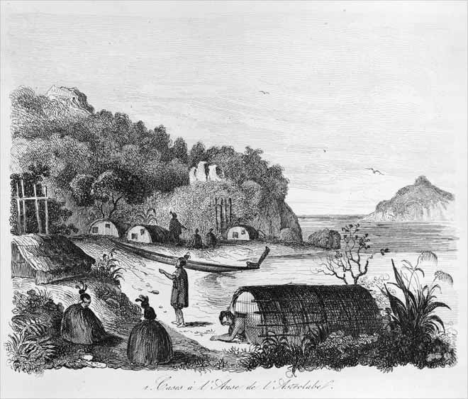 Māori village, 1840