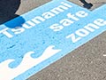 Tsunami safe zone sign