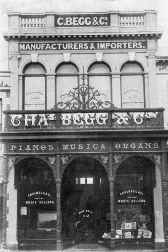 Charles Begg's music store in Dunedin