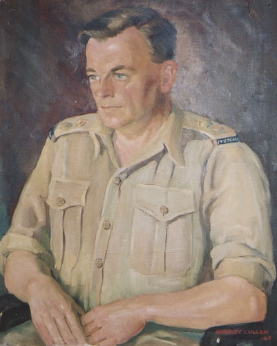 Francis Oswald Bennett in military uniform, painted by Audsley Cullen in 1945