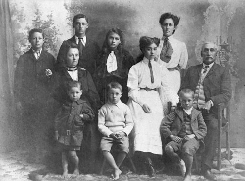 John Blake (seated, right) with his family, 1908