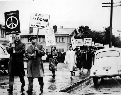 Peace demonstration in Christchurch about 1960