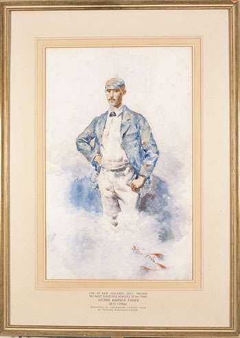 A painting of legendary cricketer Arthur Hadfield Fisher by Girolamo Nerli