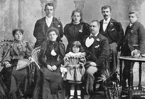 John Fuller (front row, right) and family, 1895