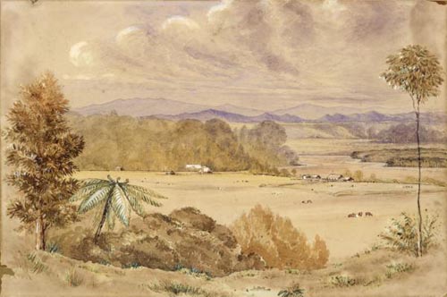 A view of William Fox's Westoe estate, Rangitikei, by Edith Stanway Halcombe