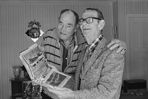 Wally Hammond (left) with Fred Degerholm, May 1981