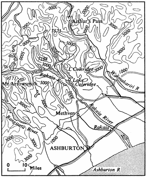 The course of the Ashburton River through the greater disctrict