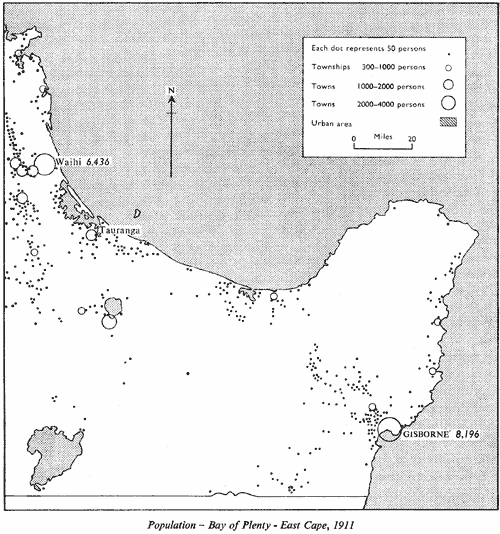 Population–Bay of Plenty–East Cape, 1911