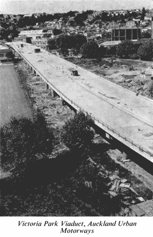 Victoria Park Viaduct, Auckland Urban Motorways, under construction