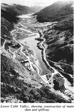 Lower Cobb Valley, dam construction