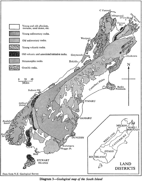 Geological map of the South Island