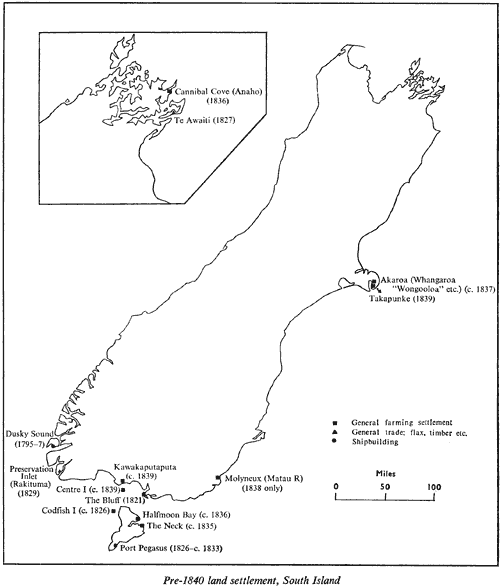 Pre-1840 land settlement, South Island