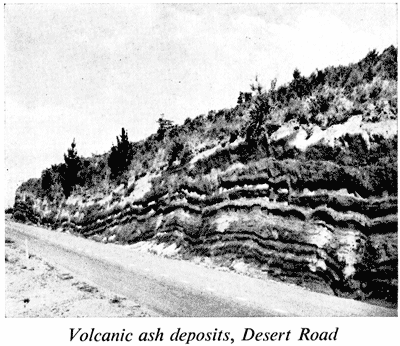 Volcanic ash deposits, Desert Road