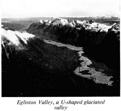 Eglinton Valley, a U-shaped glaciated valley