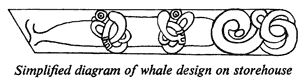 Simplified diagram of whale design on storehouse