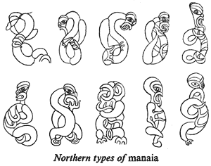 Northern types of manaia