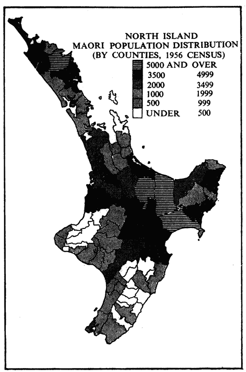 North Island Maori population distribution, 1956