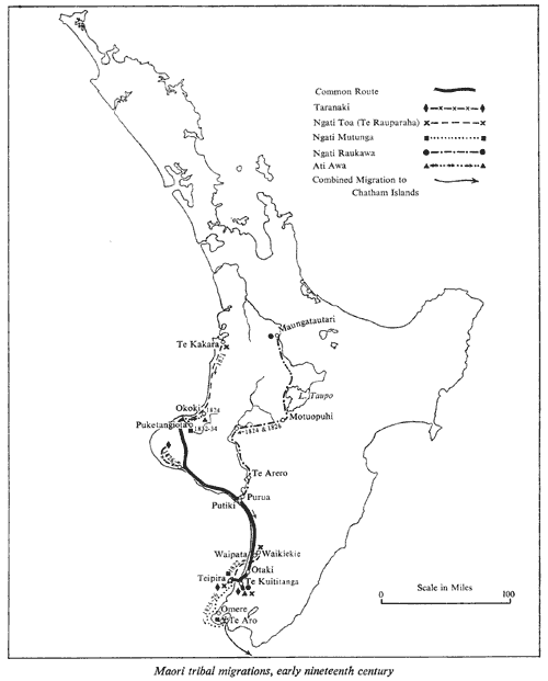 Maori tribal migrations, early nineteenth century