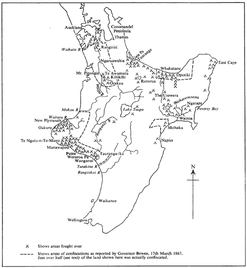 Campaign sites of the Maori wars, 1863-72