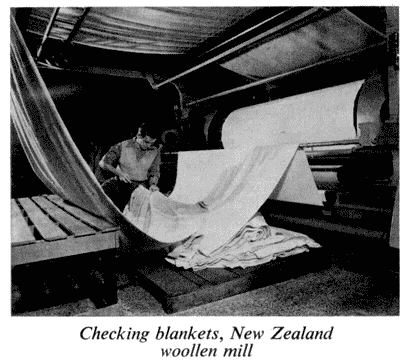 Checking blankets, New Zealand woollen mill