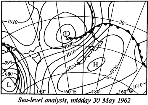 Sea-level analysis, midday 30 May 1962