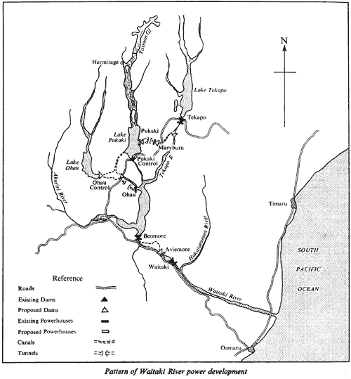 Pattern of Waitaki River power development