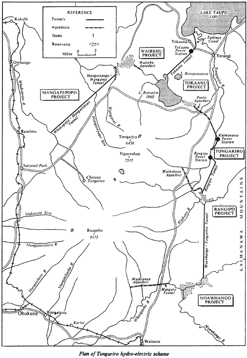 Plan of Tongariro hydro-electric scheme