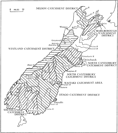 Catchment Districts In The South Island 1966 Encyclopaedia Of New