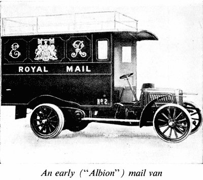 An early (“Albion”) mail van