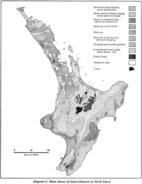 Diagram 6. Main classes of land utilisation in North Island