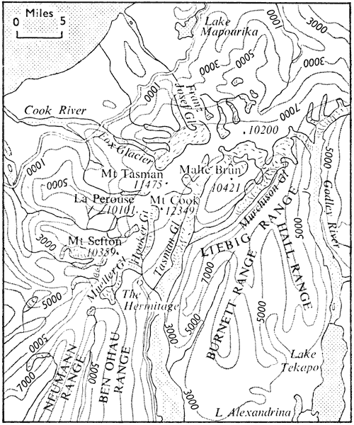 Topography of the Southern Alps